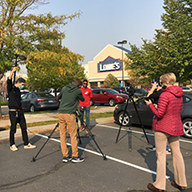 Student Media filming Immanuel