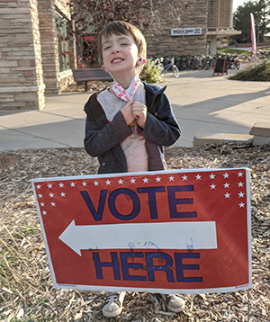 Lincoln with vote sign