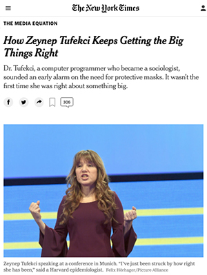 New York Times screenshot of Tufekci
