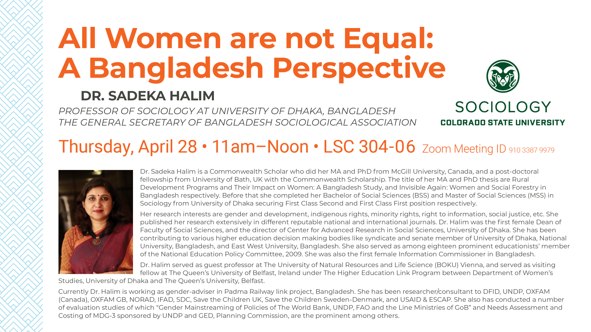 All Women Are Not Equal A Bangladesh Perspective Dr Sadeka Halim Sociology Colorado 8495